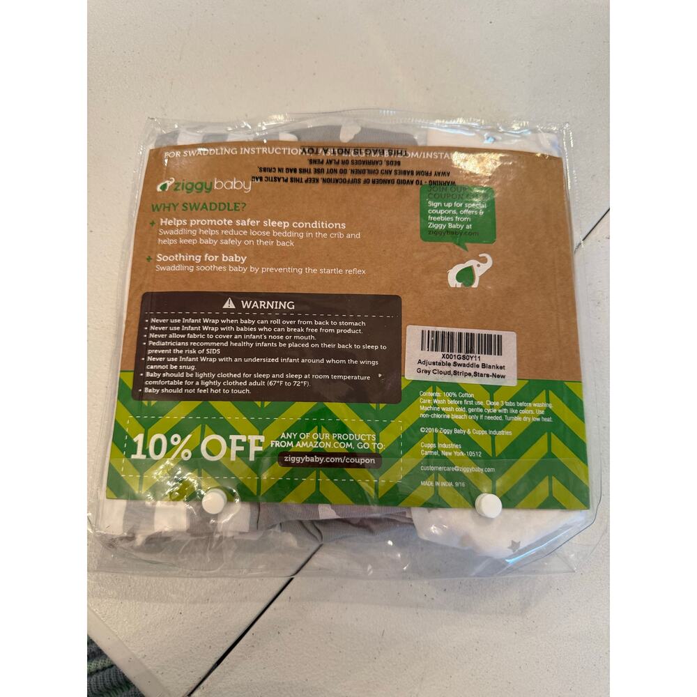 Ziggy Baby NWT 3pk Swaddle Blanket & Infant Wrap Small/Medium 7-14lbs